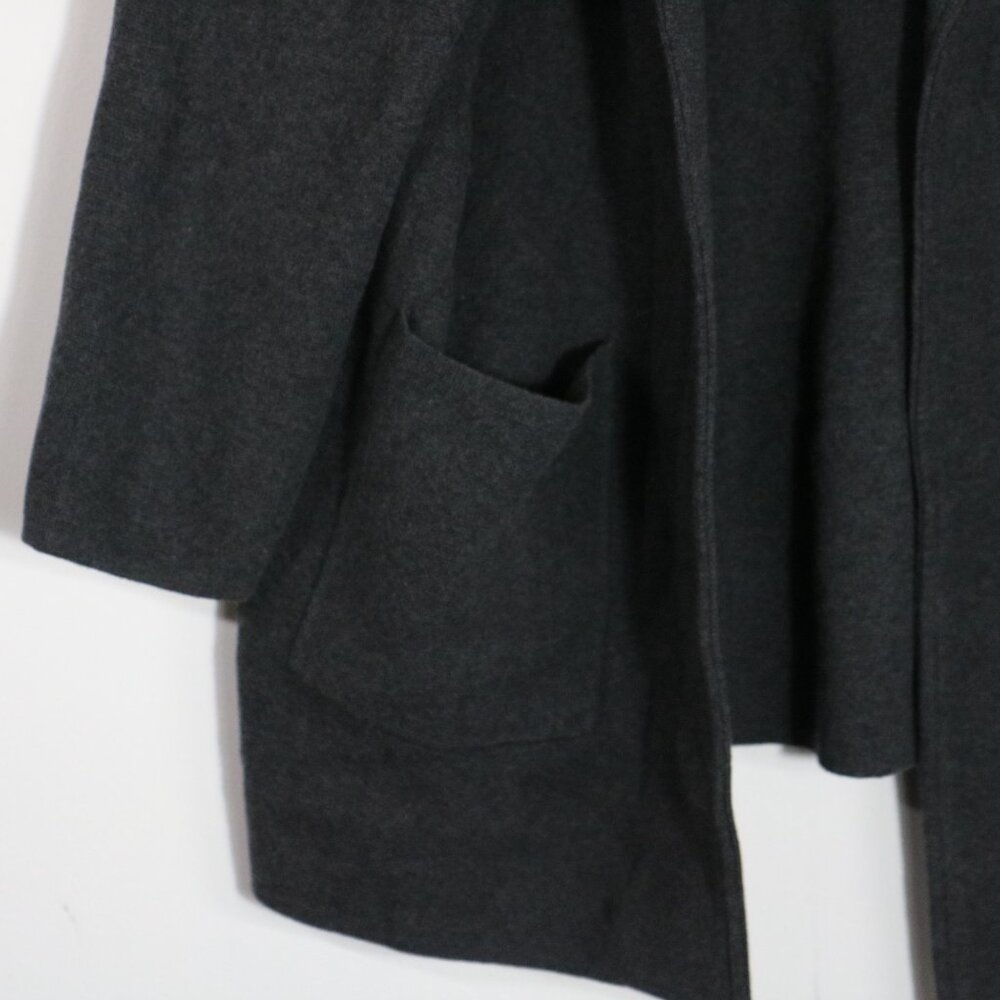 Quince 100% Organic Cotton Knit Blazer Women 1X Charcoal Gray Minimalist Neutral - Picture 4 of 7